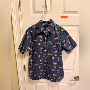 Mens Ocean Current Short Sleeve Button Down Shirt